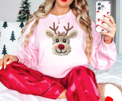 Faux crochet reindeer