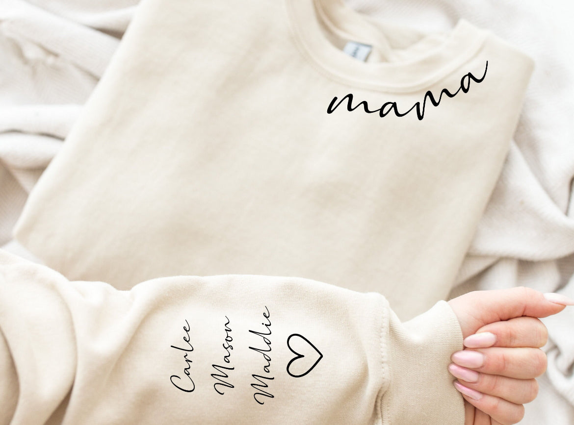 Mama - kids on sleeve