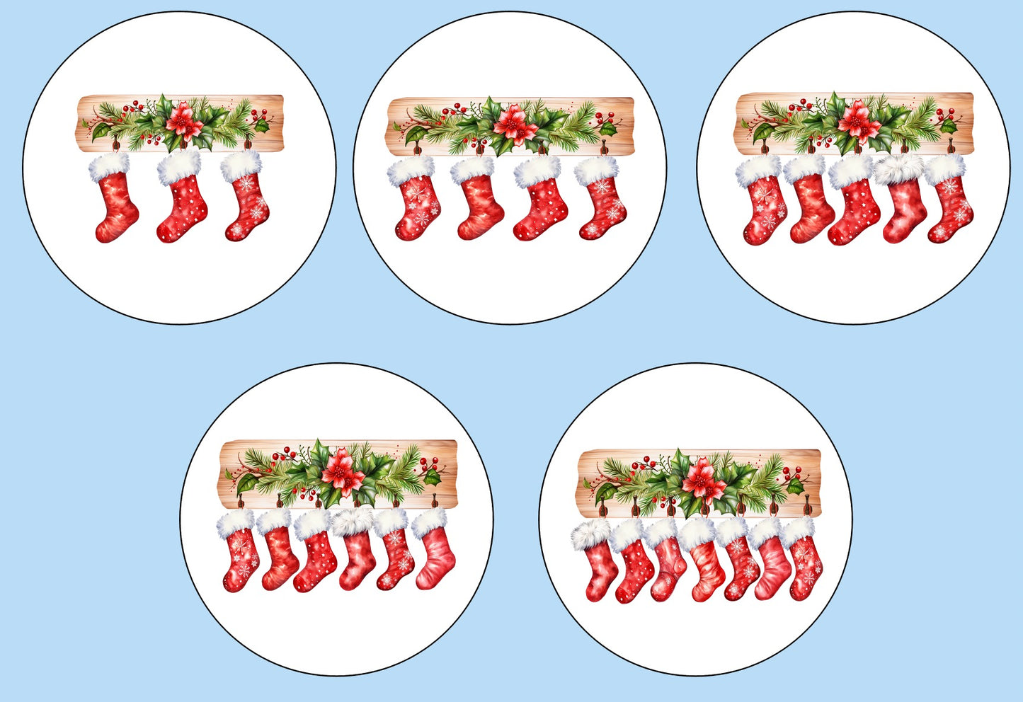 Stocking family aluminum ornament