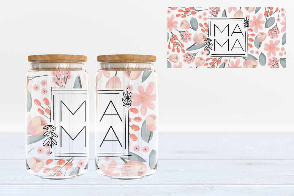 Floral mama - glass can PRE-ORDER