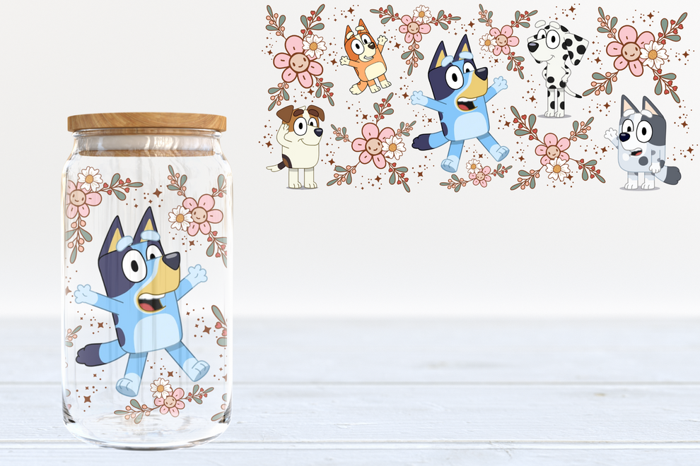 Bluey guy - glass can PRE-ORDER