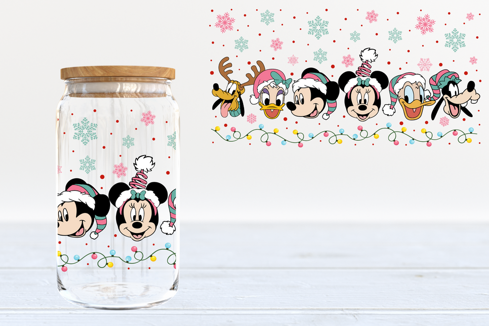 Holiday Mickey & friends- glass can PRE-ORDER
