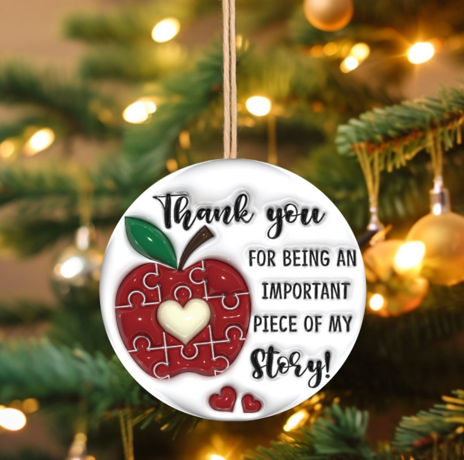 Thank you for being part of my story ornament