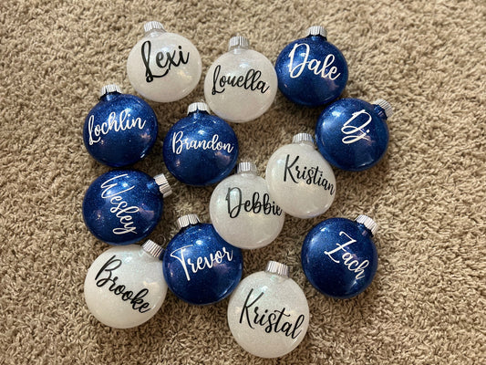 Custom glitter name ornament