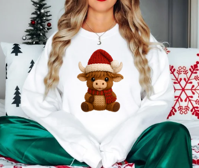 Faux crochet highland cow