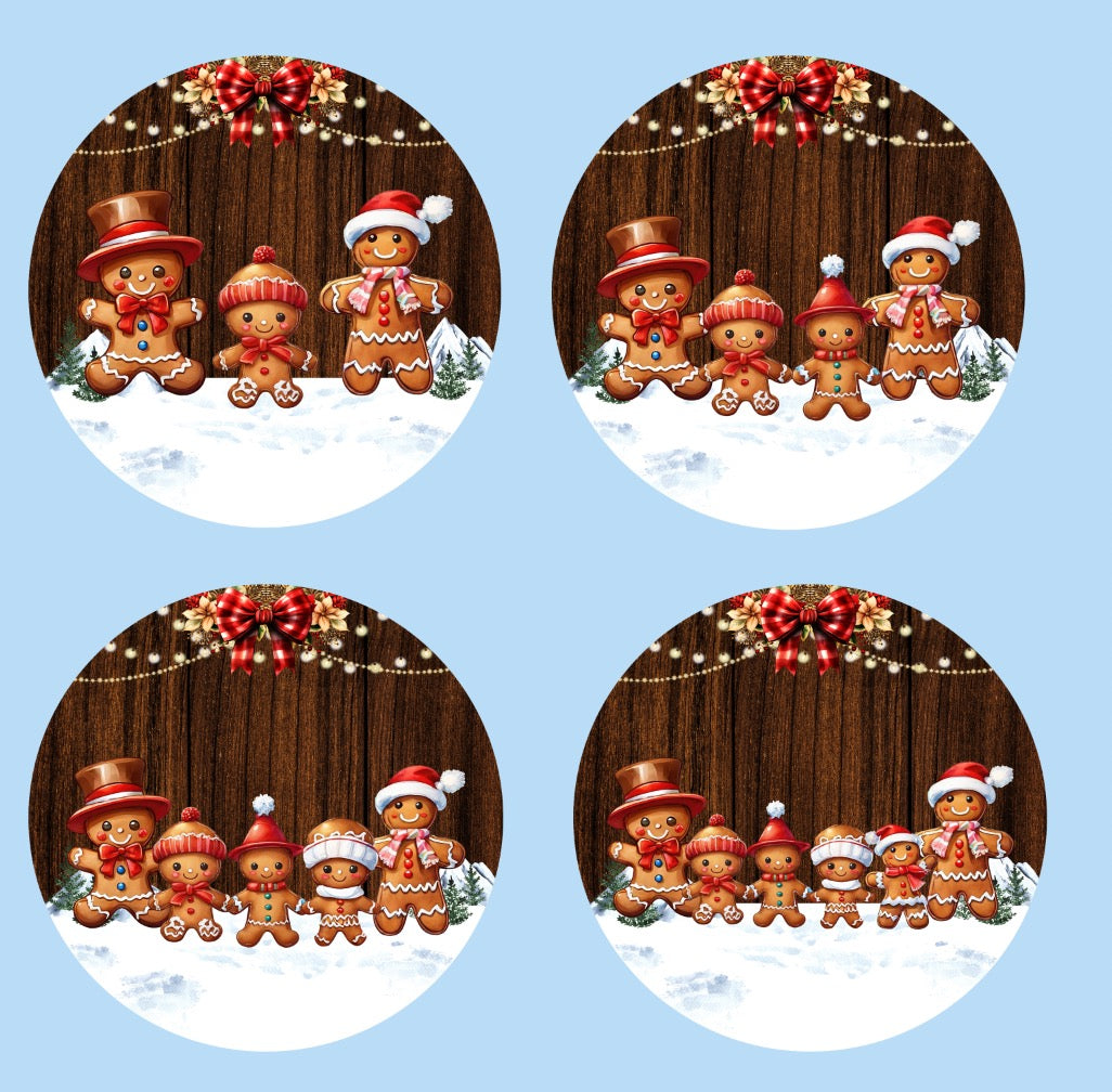 Gingerbread family aluminum ornament