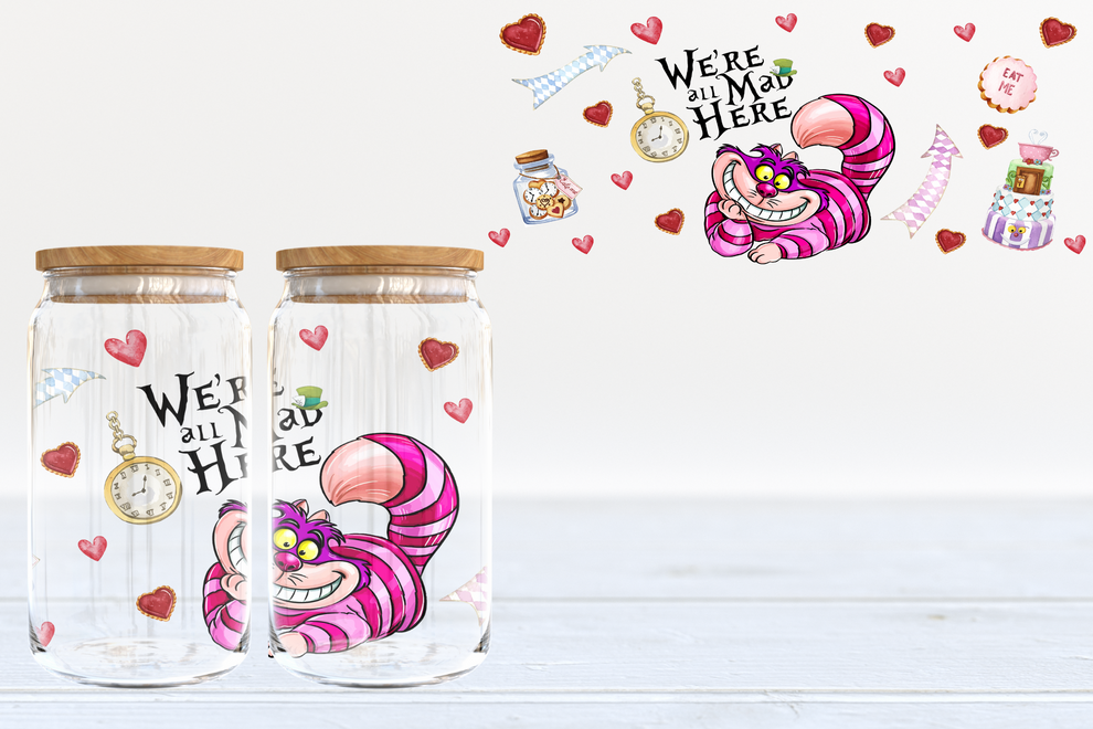 We’re all mad here  - glass can PRE-ORDER