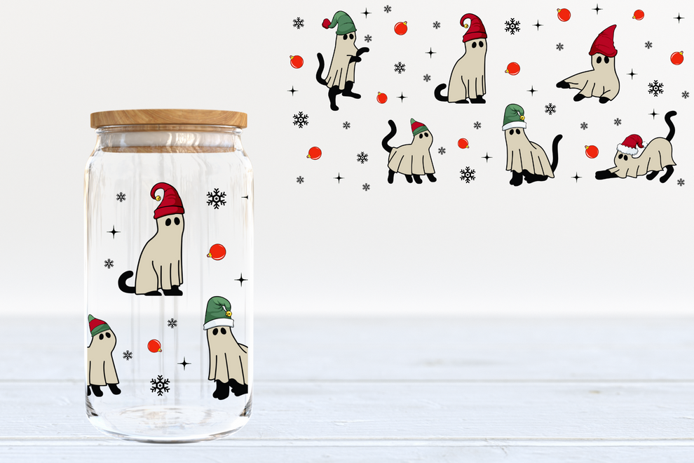 Cat ghosts - glass can PRE-ORDER
