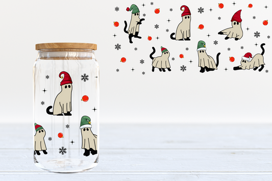 Cat ghosts - glass can PRE-ORDER