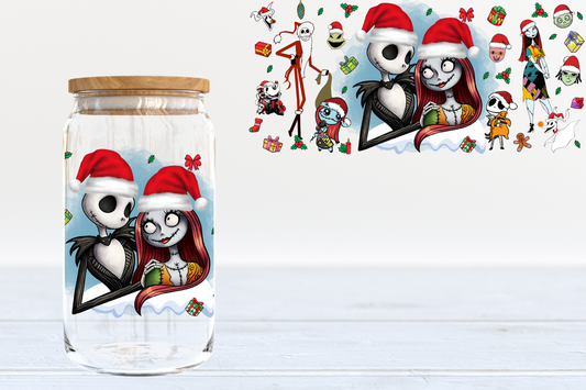 Jack & Sally - glass can PRE-ORDER