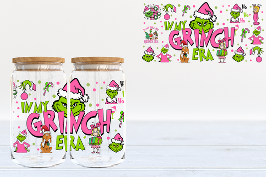 In my grinch era (pink) - glass can PRE-ORDER