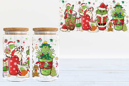 Grumpy grinch - glass can PRE-ORDER