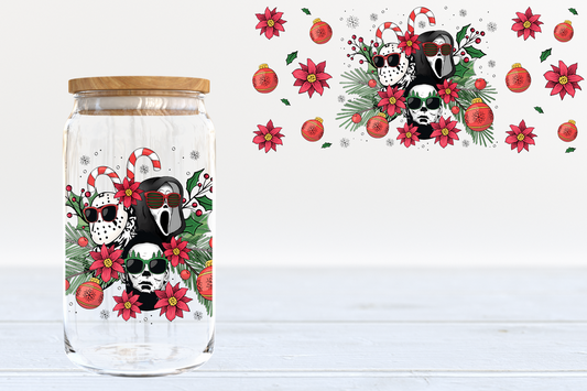 Christmas floral killer guys - glass can PRE-ORDER