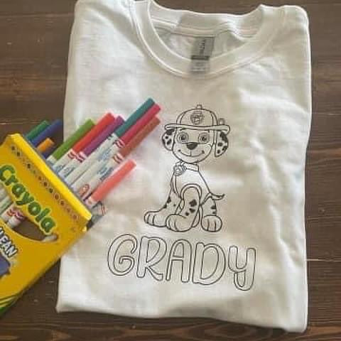 Kids Coloring Shirt - Includes Markers