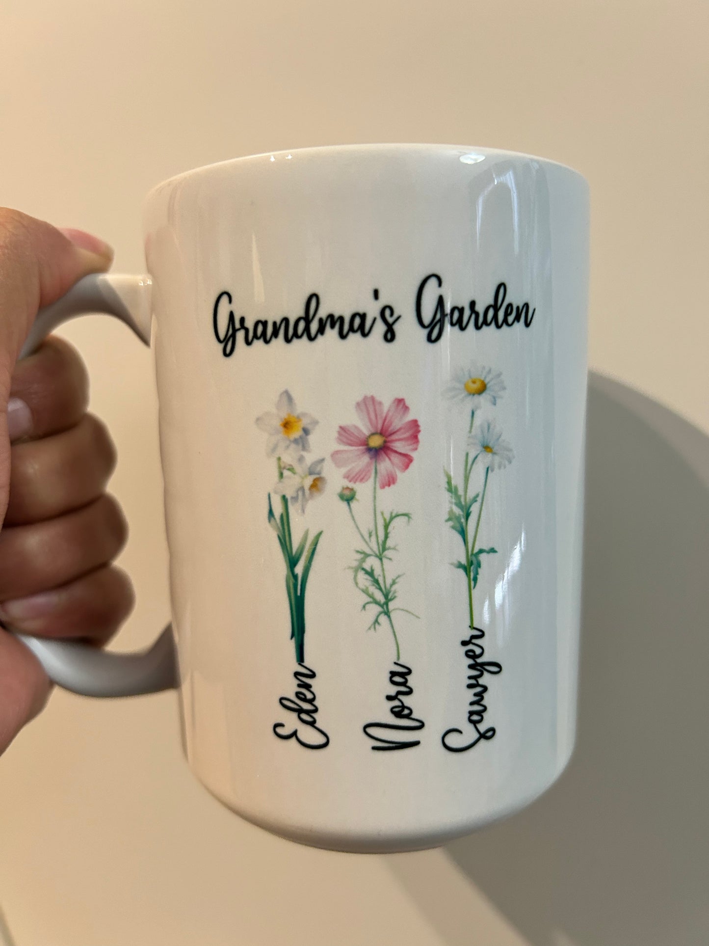Custom birth flower mug