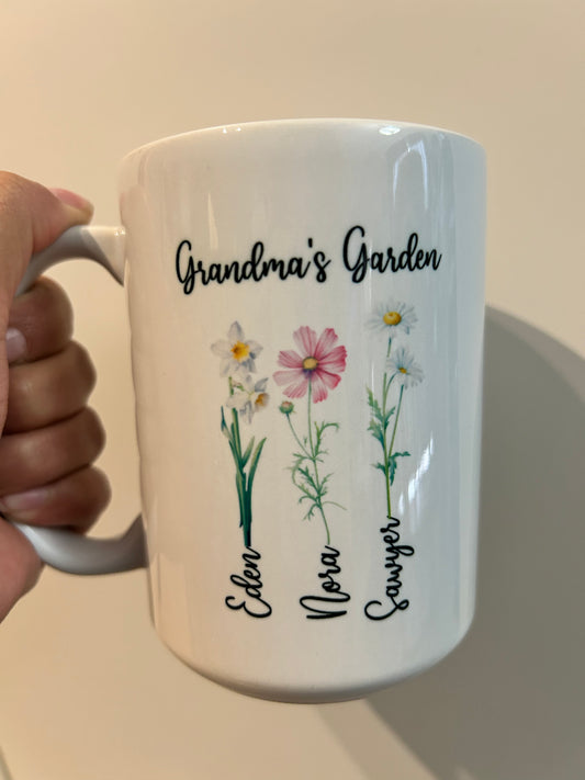 Custom birth flower mug