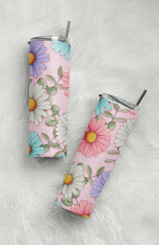 Pink Floral Tumbler